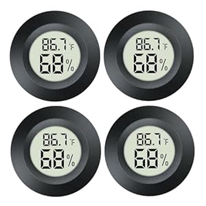 4 Pack Mini Digital Hygrometer Gauge Indoor Thermometer, LCD Monitor Temperature Outdoor Humidity Meter for Greenhouse Jars Incubators Guitar Case, Fahrenheit (℉) or Celsius(℃)