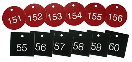Accuform TDG375BU Etiqueta numerada gravada de plástico Accu-Ply, quadrada, série 126 a 150, 3,8 cm