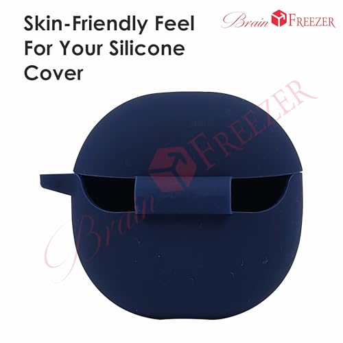Image of GENERIC Case Cover Compatible with bAot Airdopes 181 /183 Protective Soft Silicone Case Cover with Hook (Only Cover) (Dark Blue)
