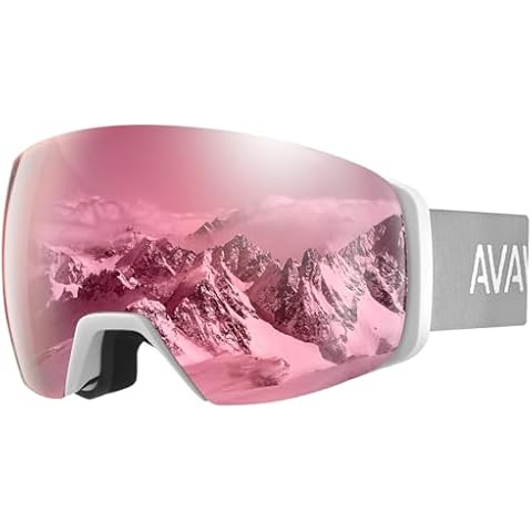 AVAWAY OTG Pink Ski Goggles for Glasses Cover