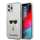 Karl Lagerfeld KLHCP12MKTR Coque de Protection pour iPhone 12 6,1' Max/Pro Transparent Karl's Head
