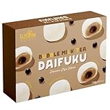 Fusion Select Mochi Daifuku Snacks - Traditional Japanese Rice Cakes with Filling - Flavored Asian Sweet Desserts for Family - Chewy and Soft Texture - 6 Pieces per Pack (Boba Milk Tea)