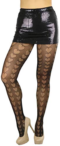 Image of ToBeInStyle Women's Valentine Day Themed Opaque Sheer Pantyhose w /Heart Love