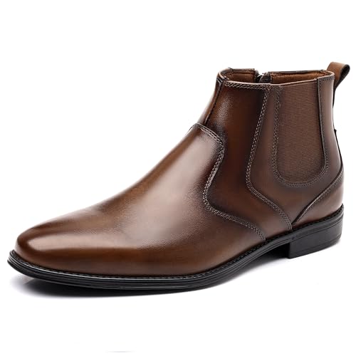 Image of Holy dove Chelsea Boots Men - Genuine Leather,Chelsea Boots for Men with Side Zipper, Casual Slip-On Ankle Boots, Chukka & Oxford Style Dress Boots