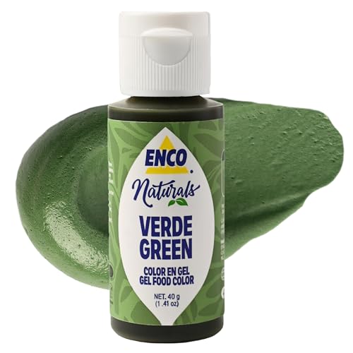 ENCO Natural Food Coloring Gel Green (1.41 oz) – No Artificial Dyes, Vibrant Colors for Icing, Buttercream & Fondant – SQF, FDA Certified – Kosher & Vegan...