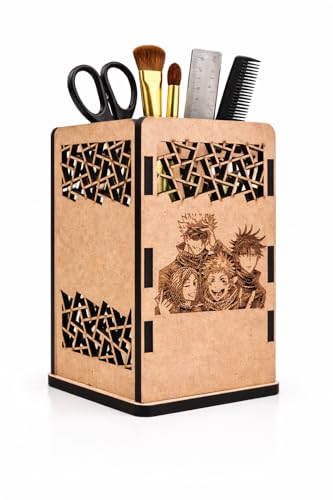 Image of Jujutsu Kaisen Wooden Pen Stand | Anime Pencil Holder for Study Table | Jujutsu Kaisen Desk Accessories