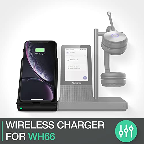 Yealink DECT Headset Zubehör WHC60 Kabelloses Ladegerät Qi Wireless Charger für WH66/67, Schwarz