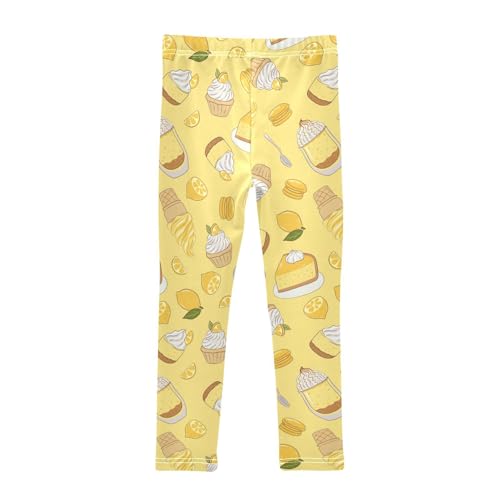 Lemon Desserts Girls Leggings,Workout Leggings for Girls Toddler Athletic Leggings Size for 3-10T2