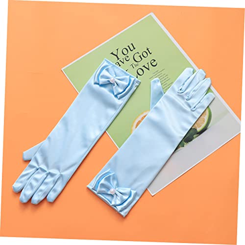 6pairs Flower Girl Satin Gloves Bow for Boy Girl Elegant Dress Accessories for Weddings Parties and Comfortable and2