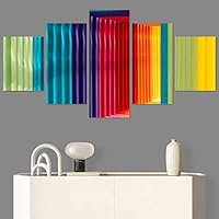 SIGNWIN 5 Panel Canvas Wall Art Modern Art Shapely Patterns Windows for Home Decorations Ready to Hang - 60