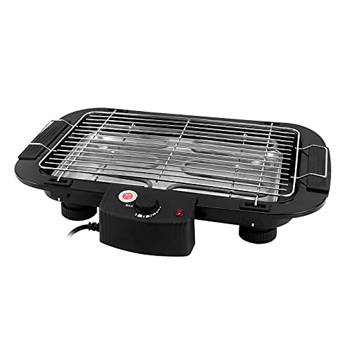 Smokeless Electric BBQ Grill Indoor Adjustable Temperature 1500W Fast Heat Up Large Space Easy to Clean Design for House Kitchen Patio Balcony Camping