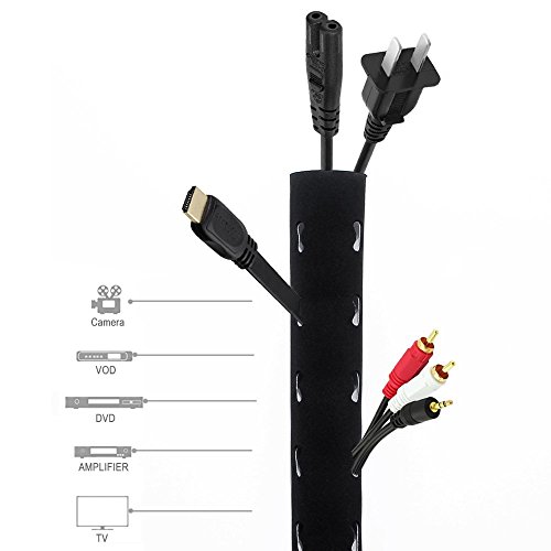 Preisvergleich Produktbild maxzone EasyWireway - einfaches Kabelmanagement durch flexiblen Neopren-Kabelkanal mit Klettverschluss, 105cm