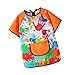 predolo Art Smock for Kids with Short Sleeves for Drawing, Orange M