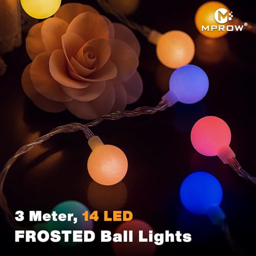 Image of MPROW Multi-Color LED Berry Ball String Lights for Decoration (Set of 1) - Water Resistant Decorative Fairy Lights for Diwali, Christmas, Wedding & Home Decor - Festive Ambiance Smart Lighting