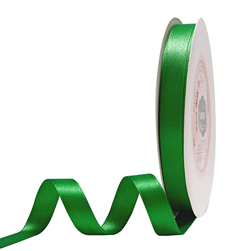 VATIN Ruban Satin 9mm x 25m Double face éclat satin Vert Ruban décoratif pour mariage, baptême et anniversaire Cover