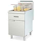 WILPREP Commercial Gas Floor Fryer, 5 Burner Commercial Deep Fryer with 2 Baskets 150000 BTU 100 lb. Capacity 400°F Constant Temperature, Stainless Steel Natural Gas Deep Fryer for Restaurant Kitchen