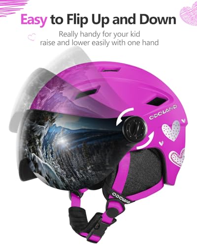 Odoland Kids Ski Helmet with 2-in-1 Visor Goggles for Boys & Girls, Adjustable Snowboard Helmet with Magnetic Buckle Strap for Children Ages 3-12 Skiing & Snowboarding - Image 4