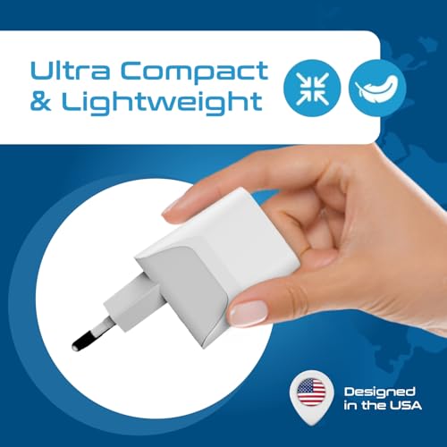 Image of Italy, Chile, Uruguay Travel Adapter Plug by Ceptics with Dual USB - USA Input - Type L - Ultra Compact - Perfect for Cell Phones, Laptop, Camera Chargers, iWatch, iPad, iPhone and More (CTU-12A)