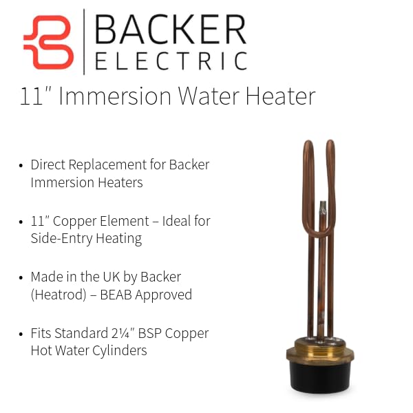 LavaTherm Shel (Backer) 11 Immersion Water Heater with Pre-Installed Thermostat 3kW Copper Element Direct Replacement for Backer Immersions 2 BSP Thread UK Made - Image 3