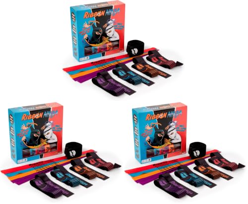 Image of Fat Brain Toys Ribbon Ninja Game - Active Ribbon-Snatching Indoor or Outdoor Ninja Kids Toys for Kids & Teens (Pack of 3)