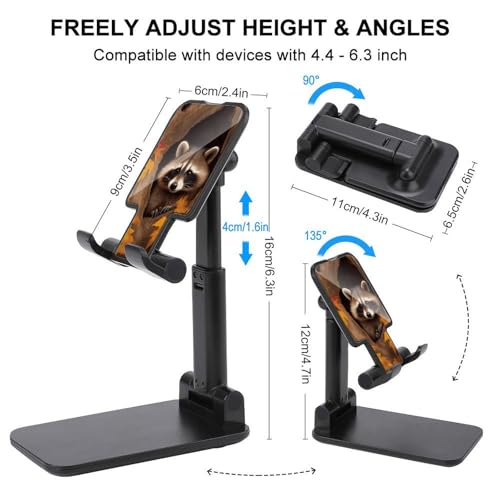 Support téléphone motif raton laveur réglable et ultra stable pour smartphone