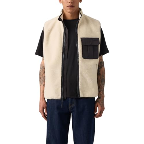 Levi's Para Hombre. 003AY-0002 Chaleco Joonie Sherpa Beige (Xl), Blanco, Casual, AlgodóN-image