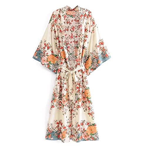 Kimono long imprimé floral fluide pour un confort estival total