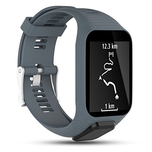 Pulseira de Silicone Cinza Para Relógio TomTom Runner 2/3 / Spark/Adventure …