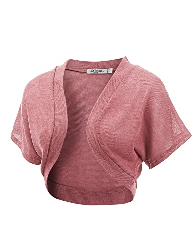 Image of Lock and Love Women's Versatile Open Front Lightweight Short Sleeve Bolero Shrug