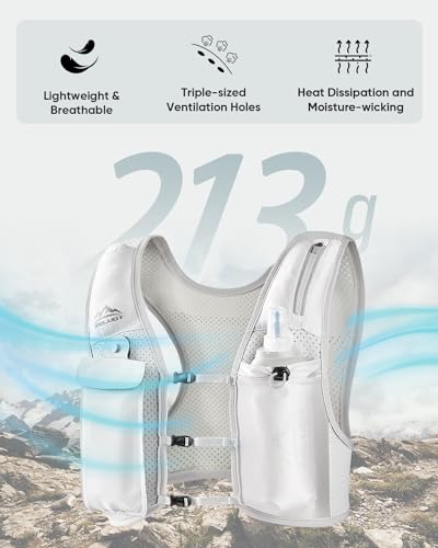 Image of Zelvot Running Vest for Women Men, Adjustable Running Phone Holder Vest, US Patent, Running Hydration Vest with 500ml Soft Flask, Reflective Running Backpack for Hiking