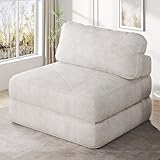YITAHOME Folding Sofa Bed,New Upgrade Resilient Pocket Spring Cushion-Fold Out Chair Bed, Convertible Lazy Sleeper Chair with Back Support,Comfy Floor Sofa Lounge for Living Room, Bedroom, Beige