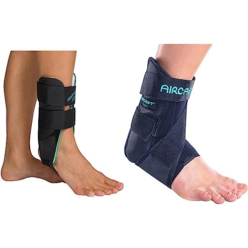Universal Aircast Ankle Support Brace & AirSport Right Foot Ankle Support Brace, Medium