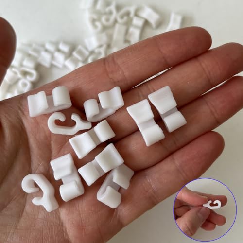 Image of 60 Pcs Detachable Pet Cage Door Clip, Plastic Lock Snap Cat Fence, White Rabbit Cages Connector Clamp for Small Pet Bird Hamster Cage