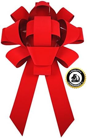 30" Red Velvet Car Bow by Beemot