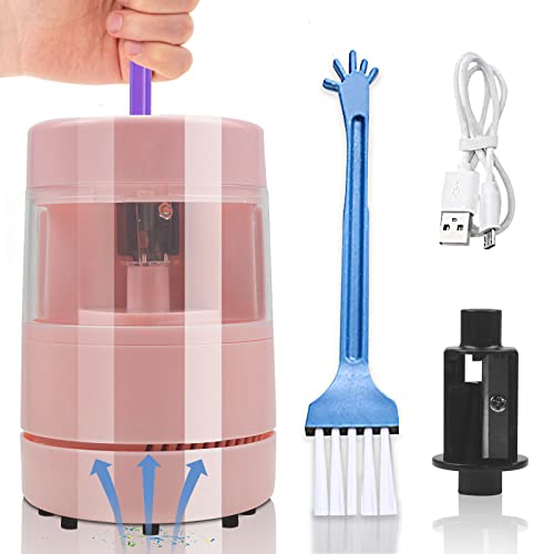 Magicdo Electric Pencil Sharpener with Tabletop Vacuum Cleaner 2 in 1 USB Charge Heavy Duty Pencil Sharpener Suitable for Kids,Colored Pencils(6-8mm),School ,Classroom,Office Supplies,Home (Pink) Magicdo Electric Pencil Sharpener with Tabletop Vacuum Cleaner 2 in 1 USB Charge Heavy Duty Pencil Sharpener Suitable for Kids,Colored Pencils(6-8mm),School ,Classroom,Office Supplies,Home (Pink)