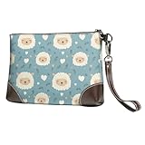 Design de la sangle de poignet : la sangle de 16,5 cm vous permet de le transporter comme un bracelet ou un bracelet de téléphone, et il fonctionne également comme un sac à main mignon imprimé mouton blanc lorsque vous voulez le transporter en mains libres