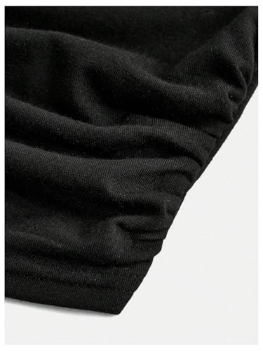 SOLY HUX Girl's Round Neck Long Sleeve Ruched T Shirt Crop Tops Slim Fit Solid Tee4