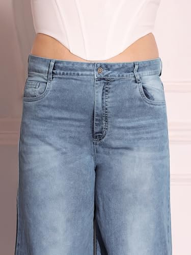 Image of Miss Chase A+ Women's Bootcut High Rise Regular Length Stretchable Denim Jeans