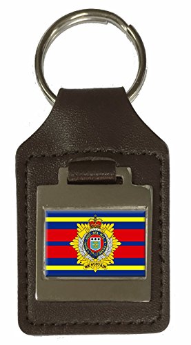 Porte-clés en cuir gravé Royal Logistics Corps militaire Angleterre pour collectionneur