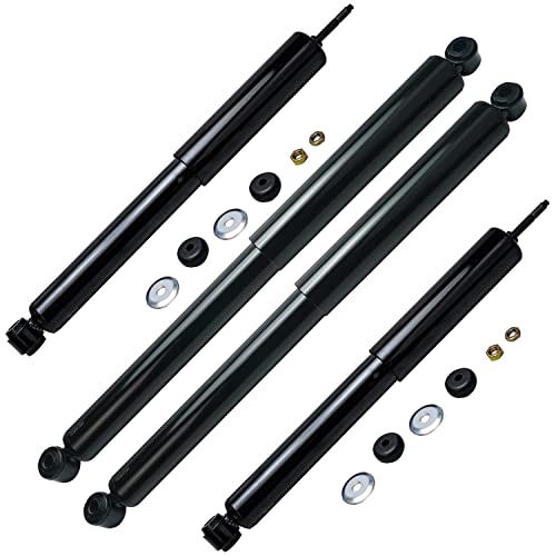 Image of Detroit Axle - 4 Shock Absorbers for 4WD 1990-1996 Ford F-150, 1991 1992 1993 1994 1995 Front & Rear Shock Absorbers Assembly Replacement - [Exc. Quad Suspension Models]