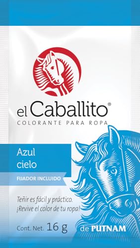 Recopilación de Colorante de Ropa - solo los mejores. 50 el Caballito, el único Colorante en Polvo para ropa color Azul cielo ¡Revive y cambia el color de tu prenda favorita! Sobre con 16g