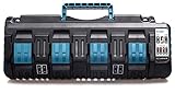 Lilocaja DC18SF 18V LXT Lithium‑Ion 4-Port Battery Charger Compatible with Makita 14.4V-18V LXT...