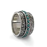 Natural Turquoise Gemstone Ring 925 Sterling Silver Spinner Ring Handmade Ring Fidget Ring Boho Ring...