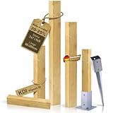 Pali in legno impregnati, in 18 misure, in Legno di Pino con testa piatta, colore: marrone...