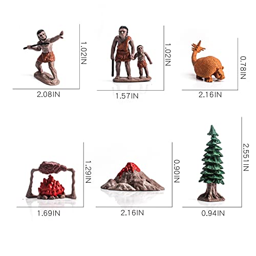 Prehistoric Life Scene Figures Caveman Cavewoman Family Figurines Doedicurus Figure Toy Set Outdoor And Indoor Toys Kit For Kids Toddlers Boys And Girs 6Pcs #TOP3