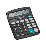 Calculadora Grande 12 Dígitos de Mesa Preta, BRW