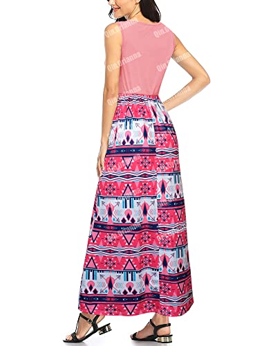 Mommy and Me Boho Floral Family Matching Maxi Dress with Pocket for Mother's Day3