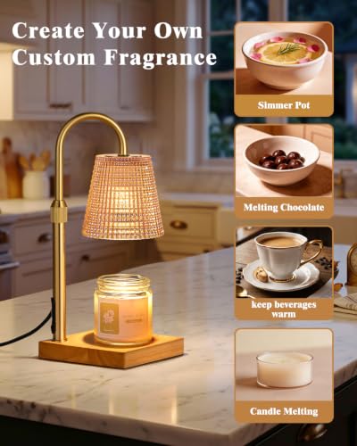 Image of Amber Candle Warmer Lamp with Timer, House Warming Gifts New Home Decor