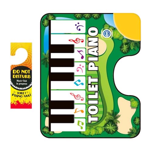 Generico Alfombrilla para inodoro para piano – Alfombrilla para piano Pr Música | Alfombrilla para teclado musical, juguete musical, alfombrillas de baño con teclado musical divertido, alfombra de