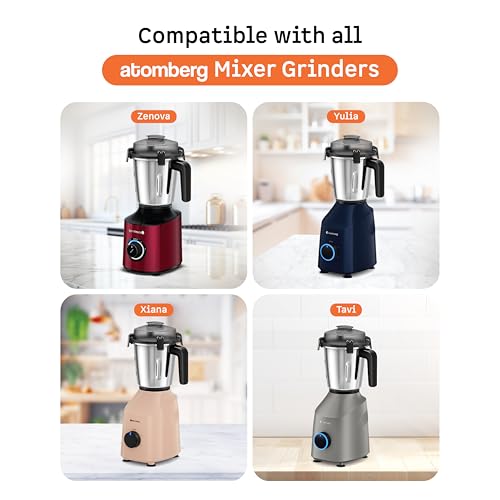 Image of Atomberg 1.5 L Liquidising Jar | Compatible with all Atomberg Mixer Grinders | Anti-Gravity Lid Locks for Hands-Free Operation | Ideal for Batters, Juices and Milkshakes